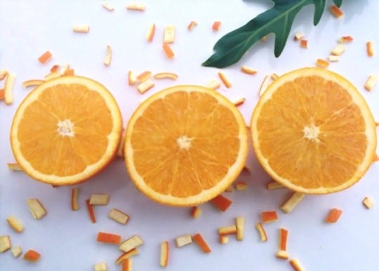 diced oranges