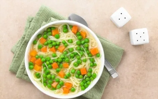noodles and peas